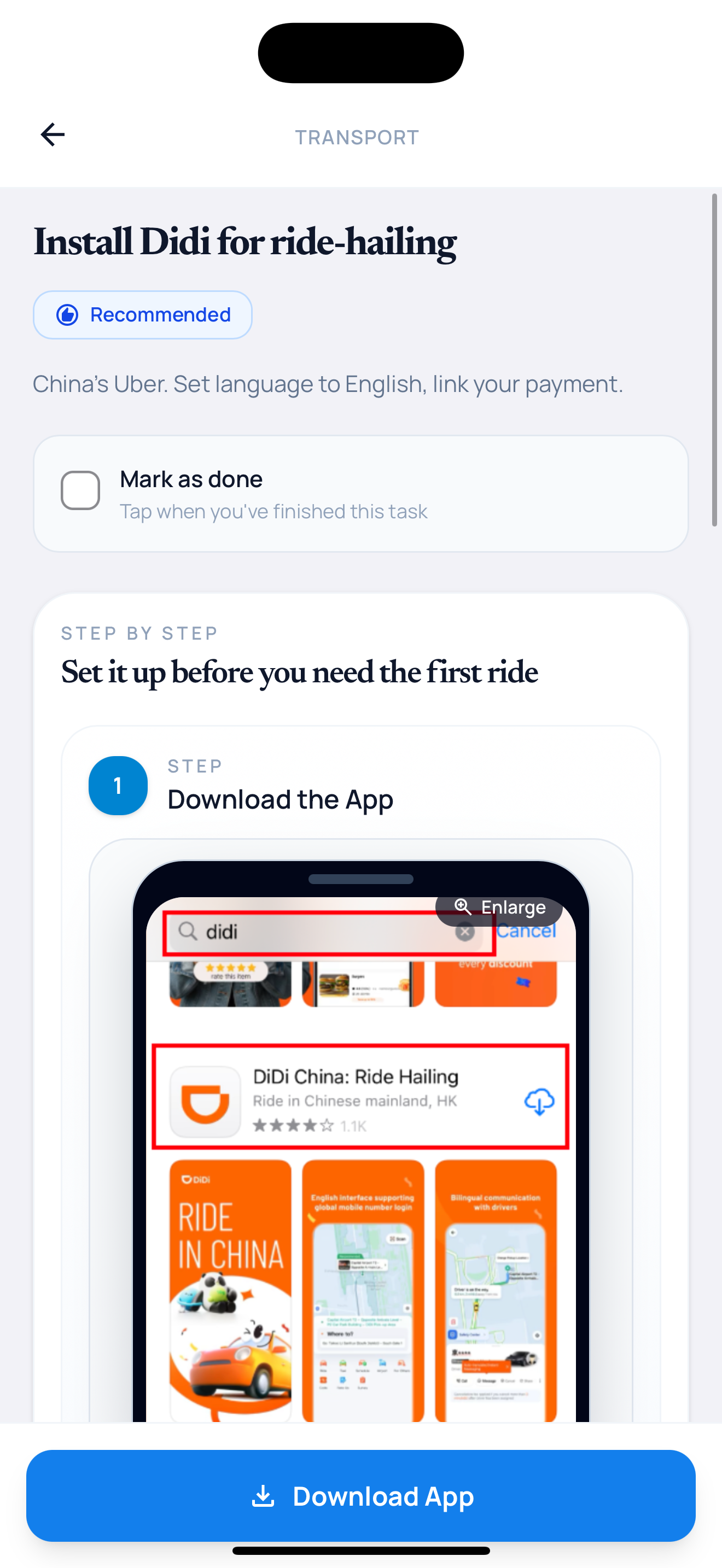 ChinaReady transport setup guide